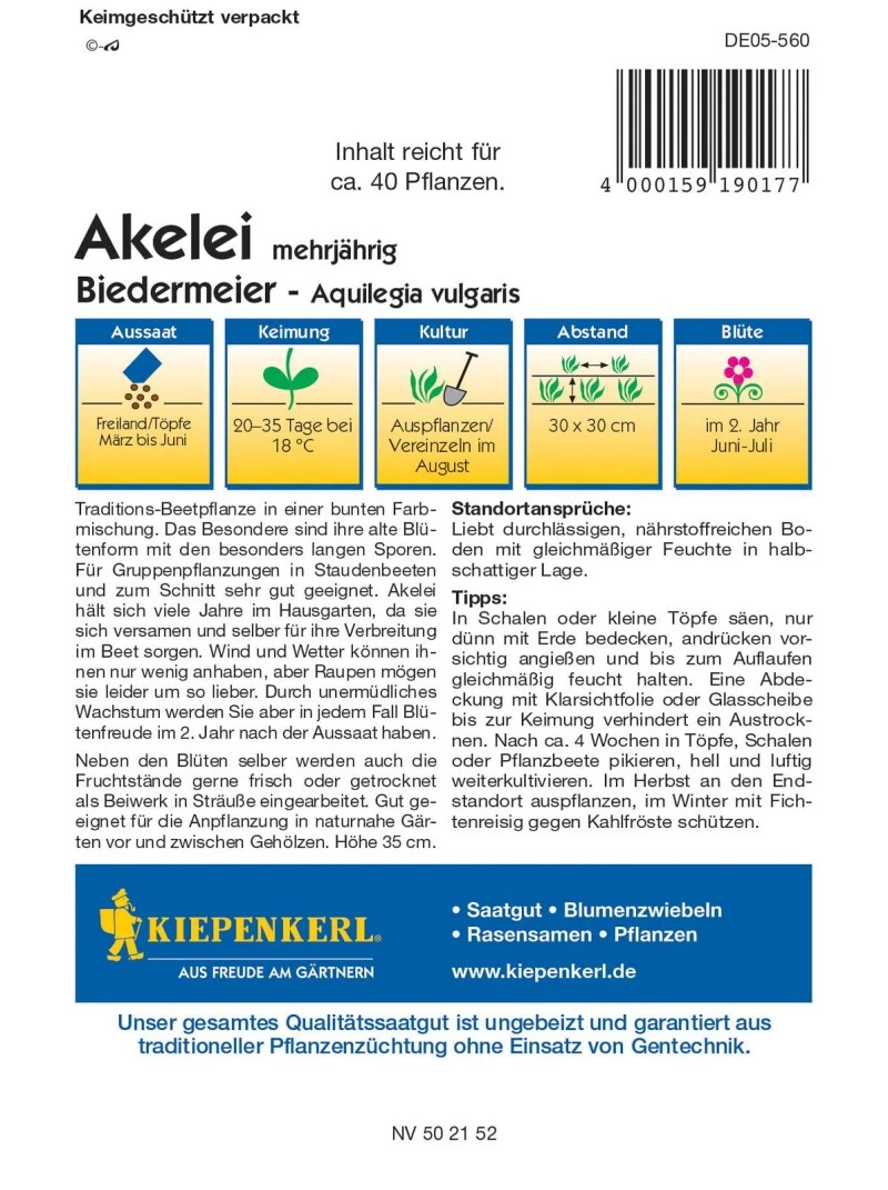 Akelei Biedermeier, Traditions-Beetpflanze In Einer Bunten Farbmischung, Zum Schnitt Sehr Gut Geeignet, Mehrjährig – Bild 2