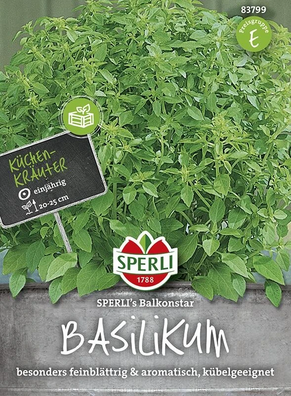Basilikum SPERLING`s Balkonstar | Sehr Beliebtes Würz- U Heilkraut | Kleinblättrige Sorte – Bild 2