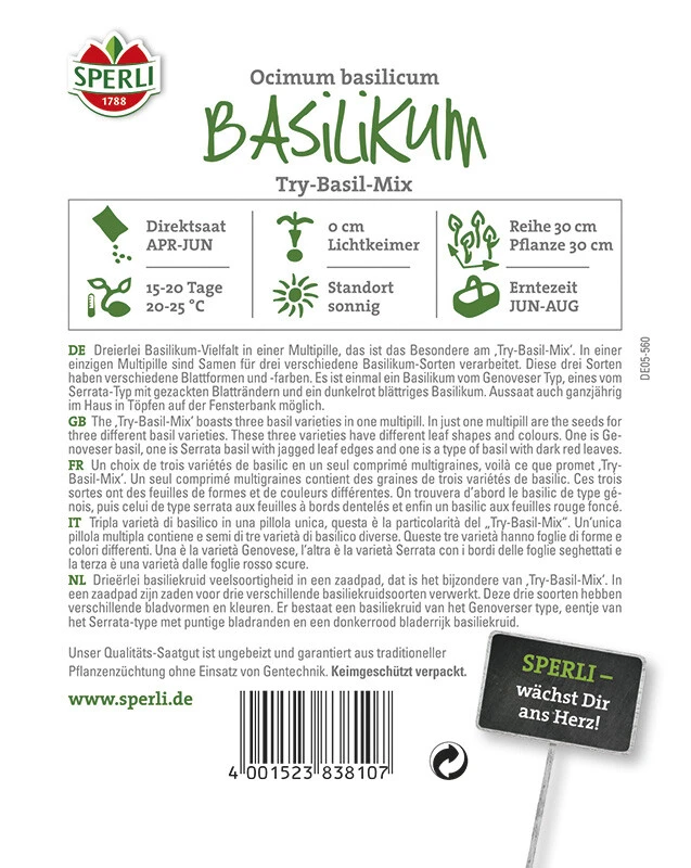 Basilikum SimplyHerbs Try-Basil-Mix – Bild 2