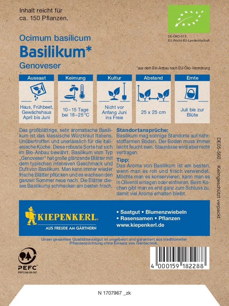 BIO Basilikum, Großblättrige Und Sehr Aromatische Robuste Sorte, BIO Saatgut – Bild 2