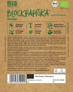 BIO Blockpaprika F1, Große Blockige Früchte Reifen Sehr Früh Von Grün Nach Rot, Für Freiland- Und Gewächshausanbau
