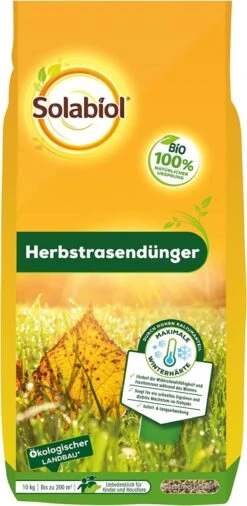Solabiol Bio Herbstrasendünger, Spezial-Rasendünger, Für Maximale Winterhärte, 10 Kg
