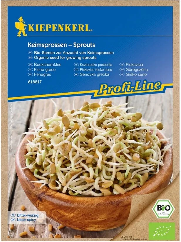 BIO Keimsprossen Bockshornklee, Inhalt: 50 G, Bio-Samen Zur Ganzjährigen Anzucht Von Keimsprossen Und Microgreens – Bild 2