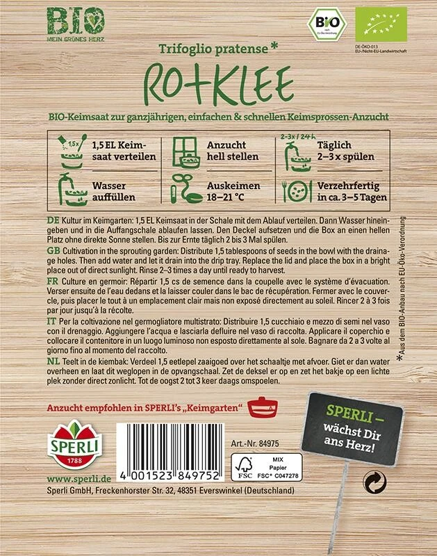 BIO Keimsprossen Rotklee 20g