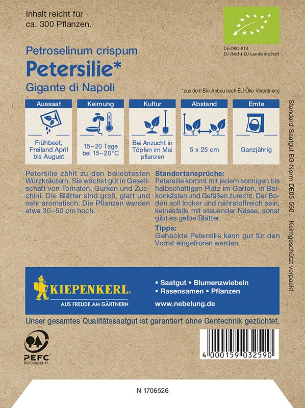 BIO Petersilie Gigante De Italia Bio-Saatgut – Bild 2