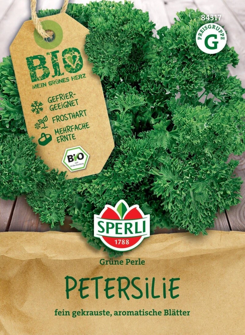 BIO Petersilie Kraus, Fein Gekrauste Aromatische Blätter, Frosthart, Bio Saatgut Von Sperli – Bild 2