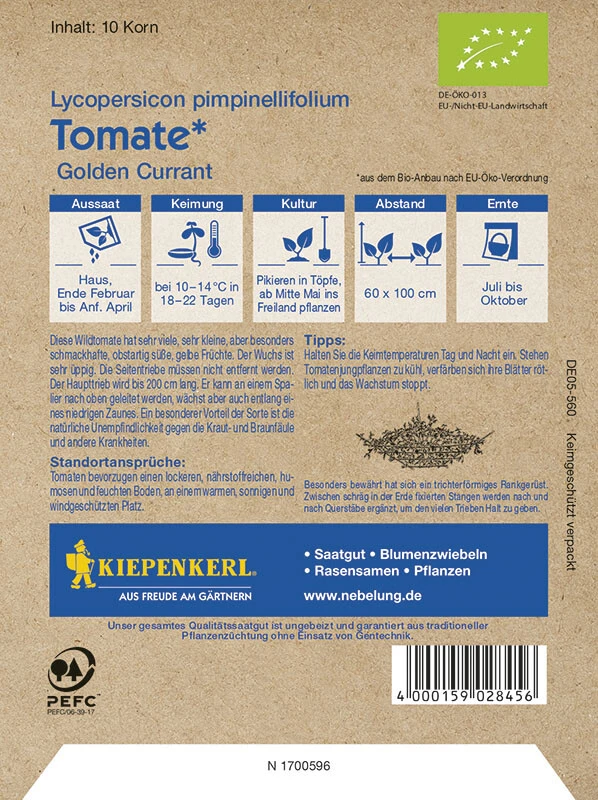 BIO Tomaten Wildtomate Golden Currant Resistent Bio-Saatgut
