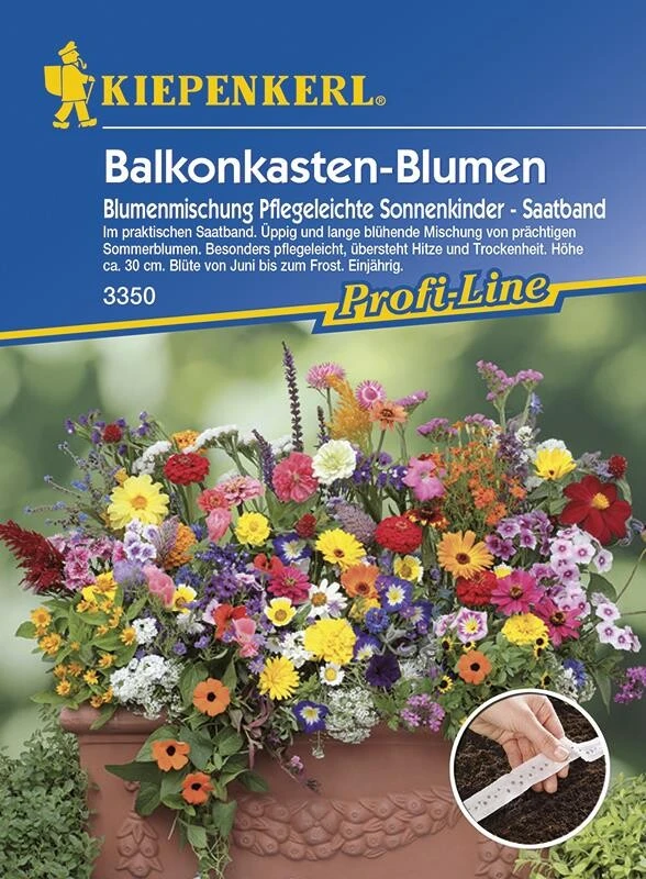 Blumenmischung Balkonkastenblumen Pflegeleichte Sonnenkinder Mischung Saatband – Bild 2