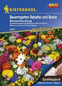 Blumenmischung Bauerngarten Rabatte Und Beete Saatteppich (15cm X 150cm)