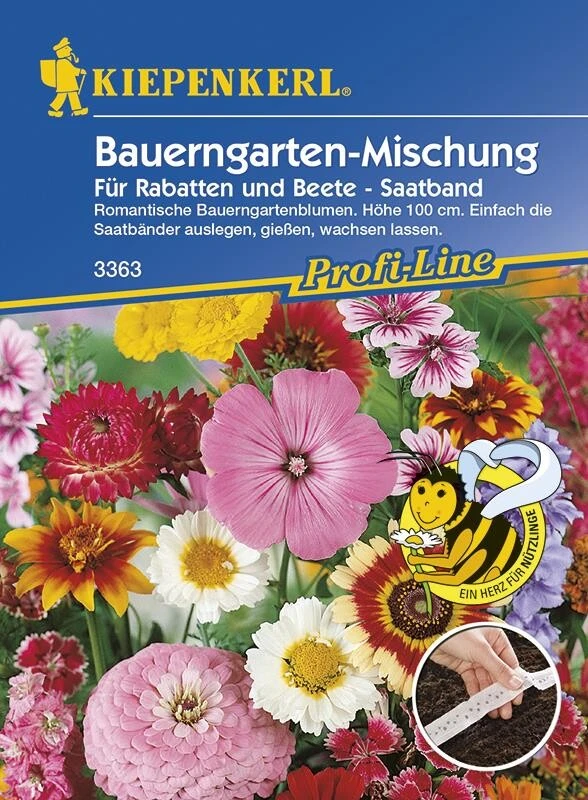 Blumenmischung Bauerngarten Für Rabatten Und Beete, Saatband – Bild 2