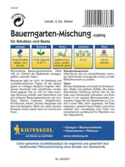 Blumenmischung Bauerngarten Für Rabatten Und Beete, Saatband