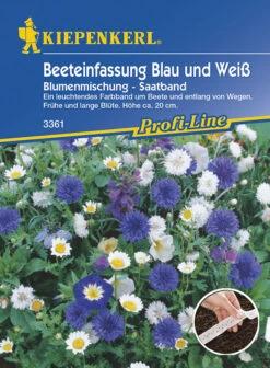 Blumenmischung Beeteinfassung Blau Und Weiss Einjährig Saatband 5mtr