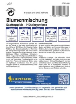Blumenmischung Nützlingswiese Saatteppich (15cm X 150cm)