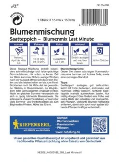 Blumenmischung Blumenmix Last Minute Saatteppich (15cm X 150cm)