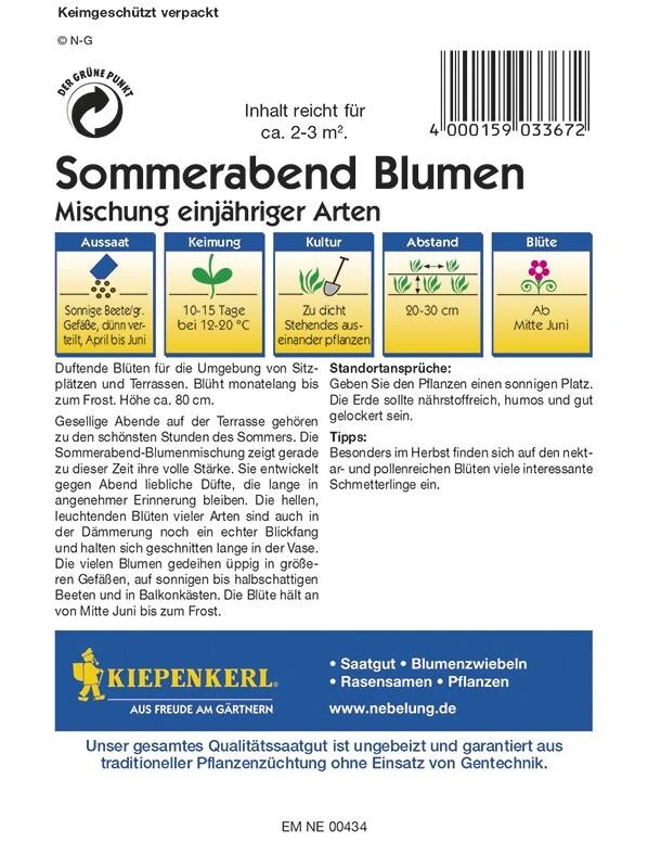 Blumenmischung Sommerabendblumen Duftende Mischung Einjähriger Arten – Bild 2
