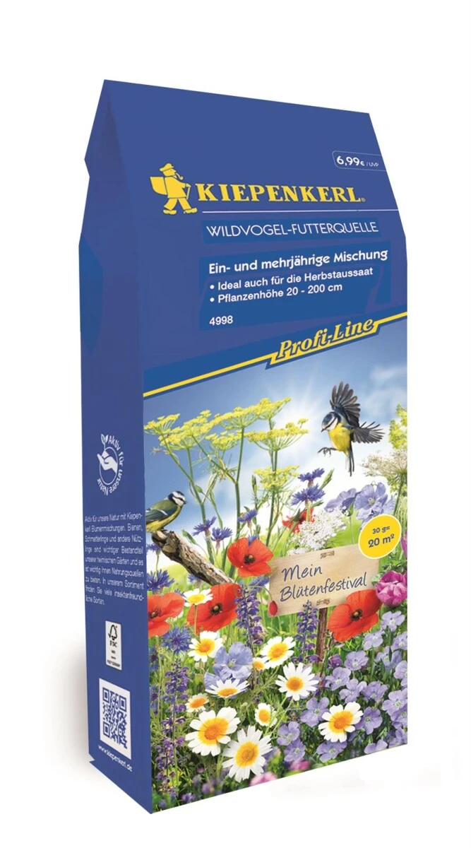 Blumenmischung Wildvogel-Futterquelle, 30g Für 20m², Ideal Für Die Herbstaussaat Geeignet, Blütenmeer Für Nützlinge Wie Bienen Oder Schmetterlinge – Bild 2