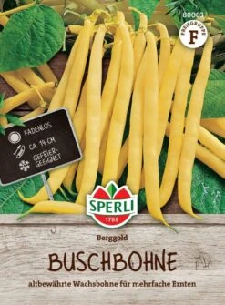Buschbohne Berggold | Altbewährte Gelbe Wachsbohne | Fadenlos Gefriergeeignet |mehrfache Ernten