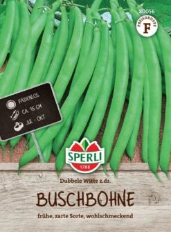 Buschbohne Dubbele Witte Z.dr., Zart Und Wohlschmeckend, Fadenlos