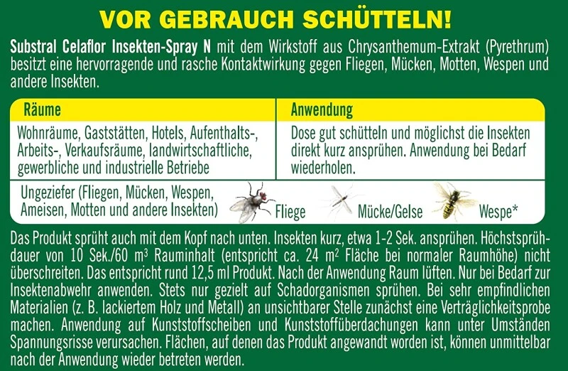 Celaflor Insektenspray 400ml Zur Gezielten Bekämpfung Von Fliegendem Ungeziefern – Bild 2