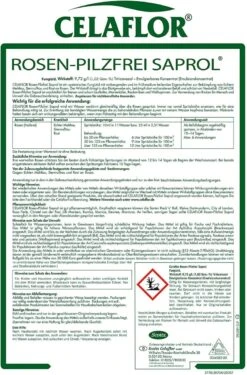 Celaflor Rosen-Pilzfrei Saprol, Gegen Pilzkrankheiten An Rosen, Wie Echten Mehltau, Sternrußtau Und Rost, 100 Ml