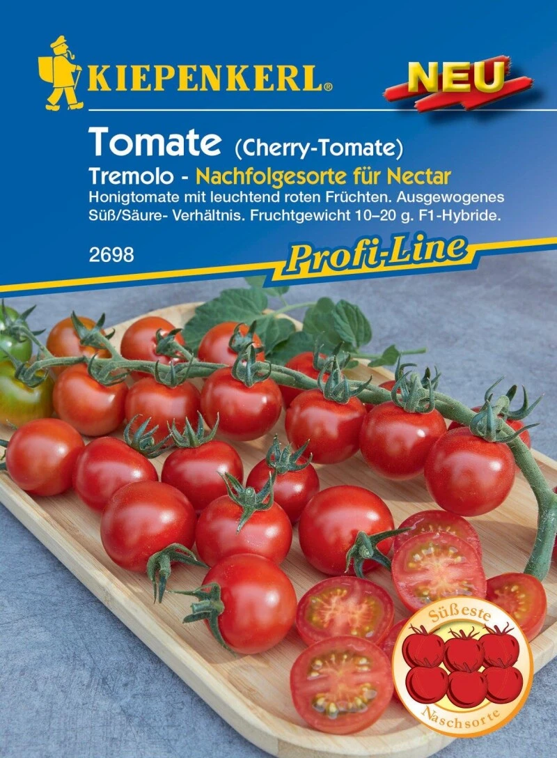 Cherry-Tomate Tremolo F1, Honigtomate Mit Sehr Starker Fruchtsüße, Intensiv-rote Früchte