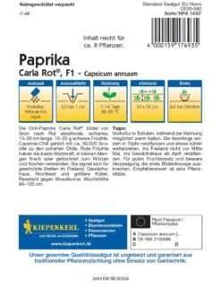 Chili-Paprika Carla Rot® (Koh Samui, F1), Scharfe Cayenne-Chilli, Für Freiland Und Gewächshaus