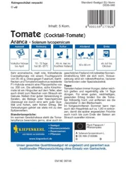 Cocktail-Tomate Aranca F1, Sehr Aromatisch, Früh Reifend, Resistente F1-Hybride