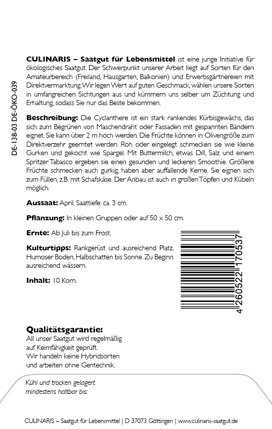 Cyclanthere, Hörnchenkürbis Roh Und Gekocht Zu Empfehlen – Bild 2