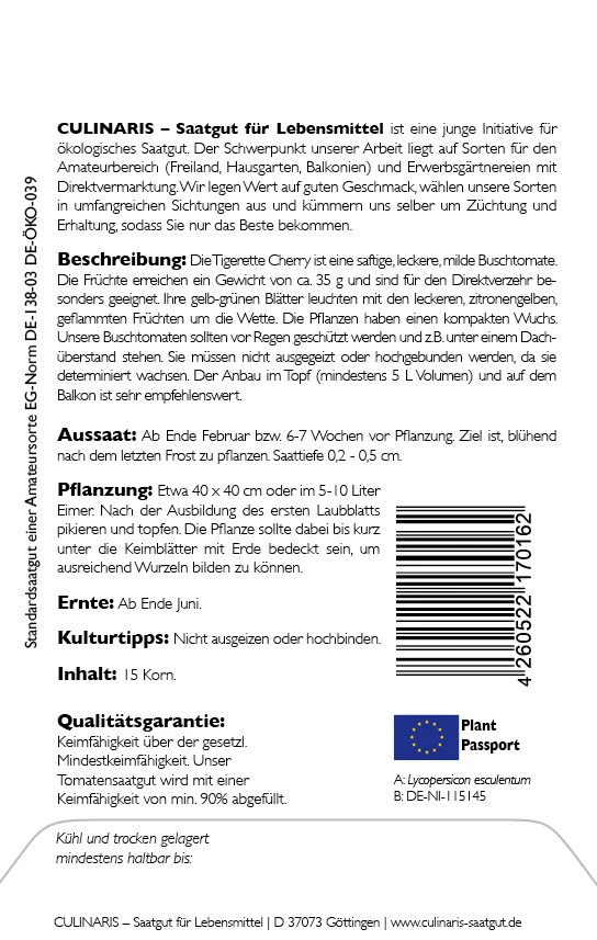 Buschtomate Tigerette Cherry