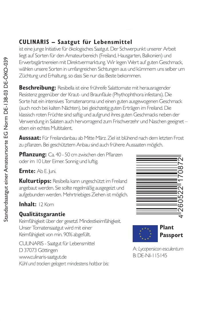 Freilandtomate Resibella Salattomate Besonders Resistent – Bild 2