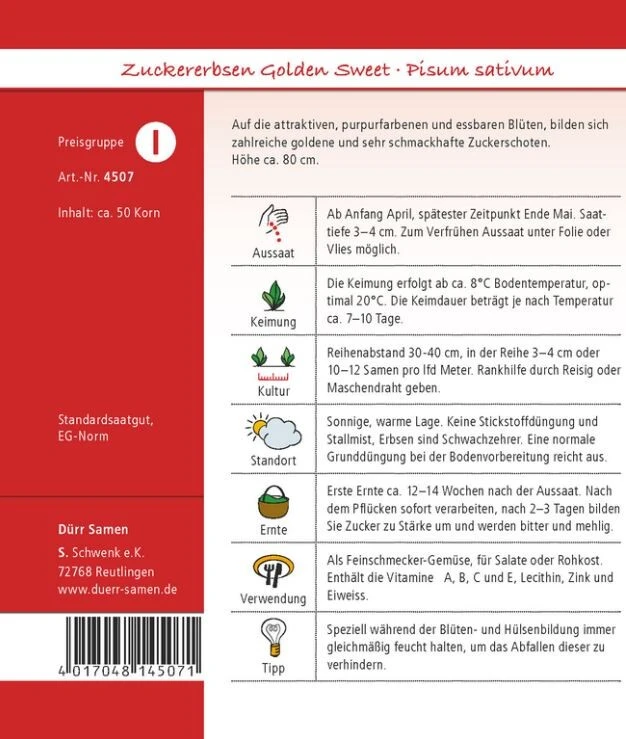 Zuckererbsen Golden Sweet