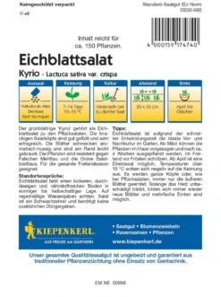 Eichblattsalat Kyrio, Ertragreicher Grüner Pflücksalat, Resistent, Für Die Ganze Freilandsaison