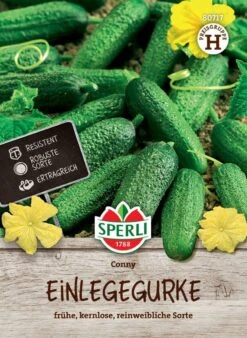 Einlegegurke Conny F1, Rein Weiblich, Hohe Erträge, Sehr Robust Und Resistent, Saatgut Von Sperli