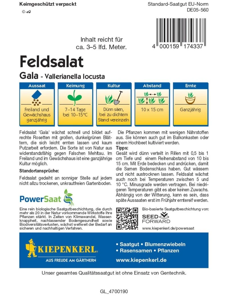 Feldsalat Gala PowerSaat Resistente Sorte – Bild 2