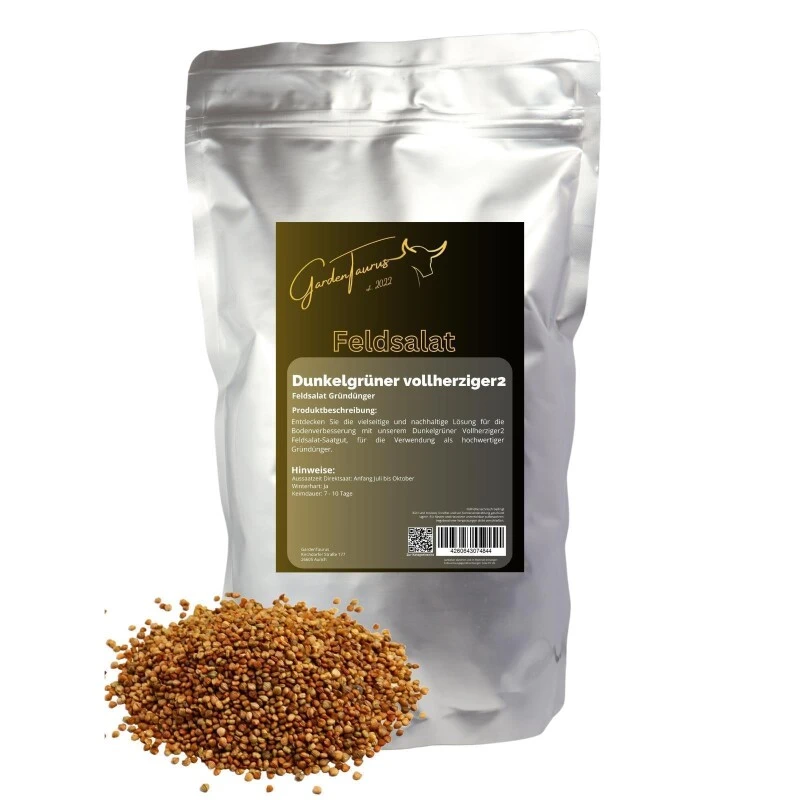 GardenTaurus® Gründünger Feldsalat, 25 - 400m², Viel Blattmasse, Essbar