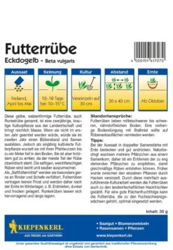 Futterrübe Eckdogelb 35g Vorteilspack, Walzenförmige Runkelrübe Mit Reichlich Masse