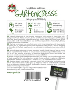 Gartenkresse Mega, MaxiPack 50 G, Gartenkresse, Vitaminreiche Gewürzpflanze, Milder Geschmack Maxi