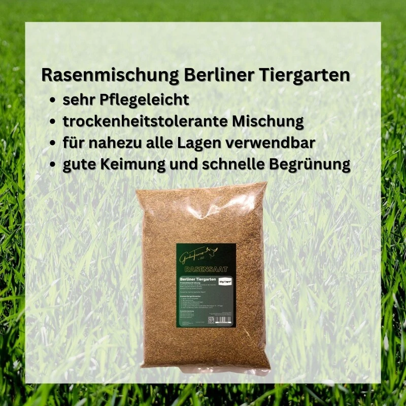 GardenTaurus® Rasenmischung `Berliner Tiergarten´Inhalt: 1kg Für 25 M² – Bild 2