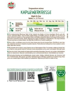 Kapuzinerkresse Night & Day, Kübelgeeignet, Kontrastreich Mit Buschigem Wuchs, Duftend