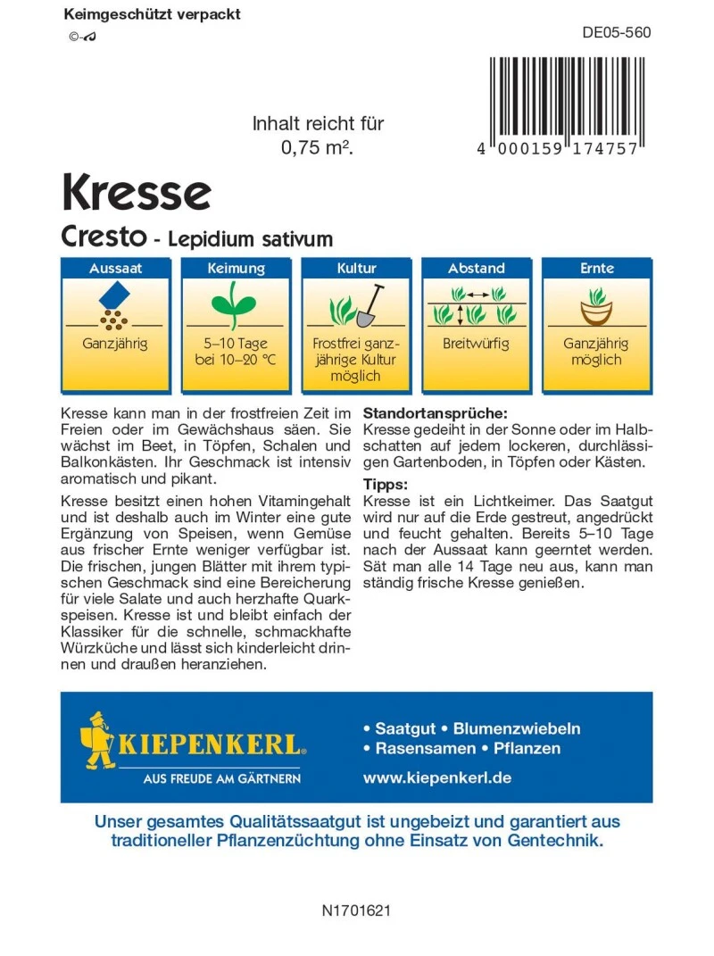 Kresse Cresto, Hoher Vitamingehalt, Klassiker Für Die Schnelle Schmackhafte Würzküche – Bild 2