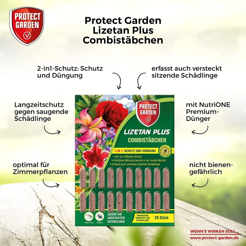 PROTECT GARDEN Lizetan Plus Combistäbchen 100 Stück, Schädlingsfrei Gegen Blattläuse Und Andere Saugende Schädlinge Und Premium-Dünger In Einem – Bild 4
