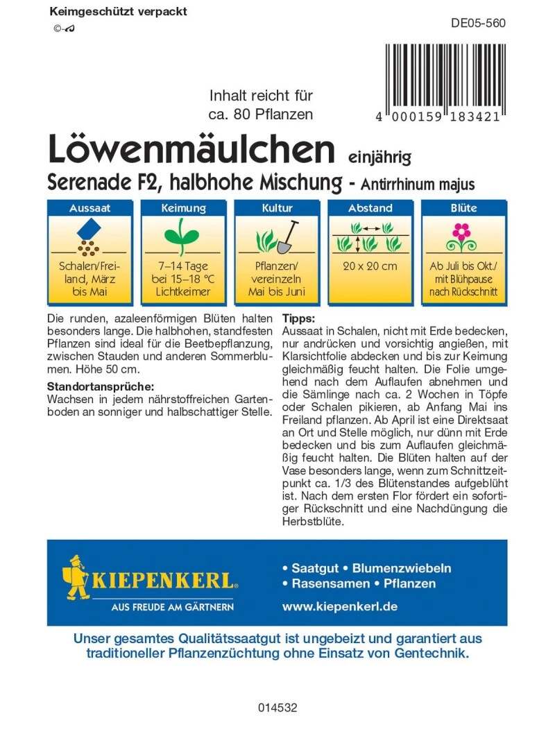 Löwenmäulchen Serenade F1, Halbhohe Standfeste Pflanzen Ideal Für Die Beetbepflanzung Zwischen Stauden Und Anderen Sommerblumen