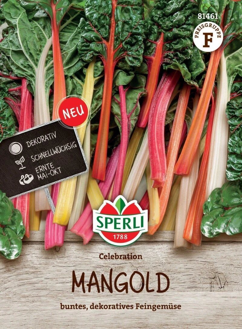 Mangold Celebration F1, Buntes Dekoratives Feingemüse, Wie Spinat Oder Babyleaf Salat – Bild 2