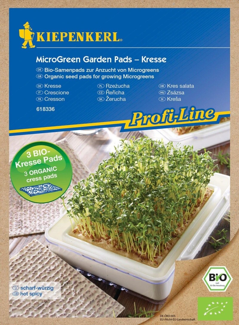 BIO Microgreen Nachfüllpads Kresse, Bio-Samenpads Zur Anzucht Von Keimsprossen – Bild 2