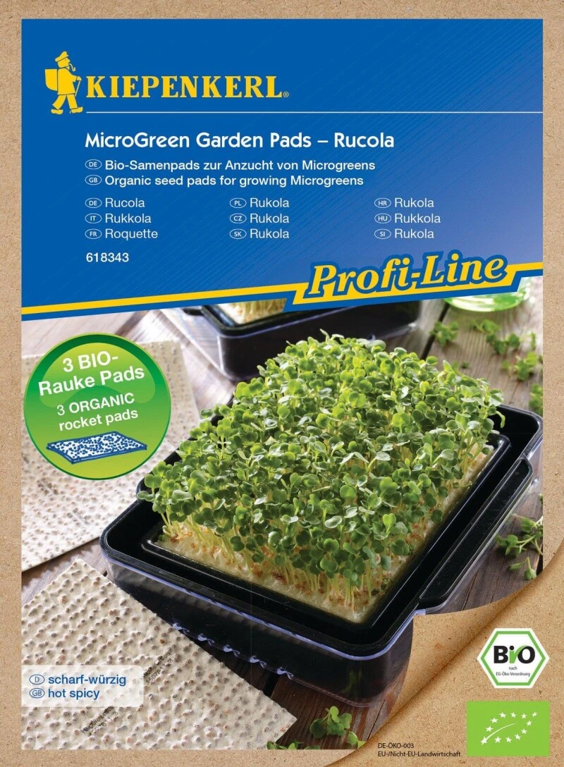 BIO Microgreen Nachfüllpads Rucola, Bio-Samenpads Zur Anzucht Von Keimsprossen