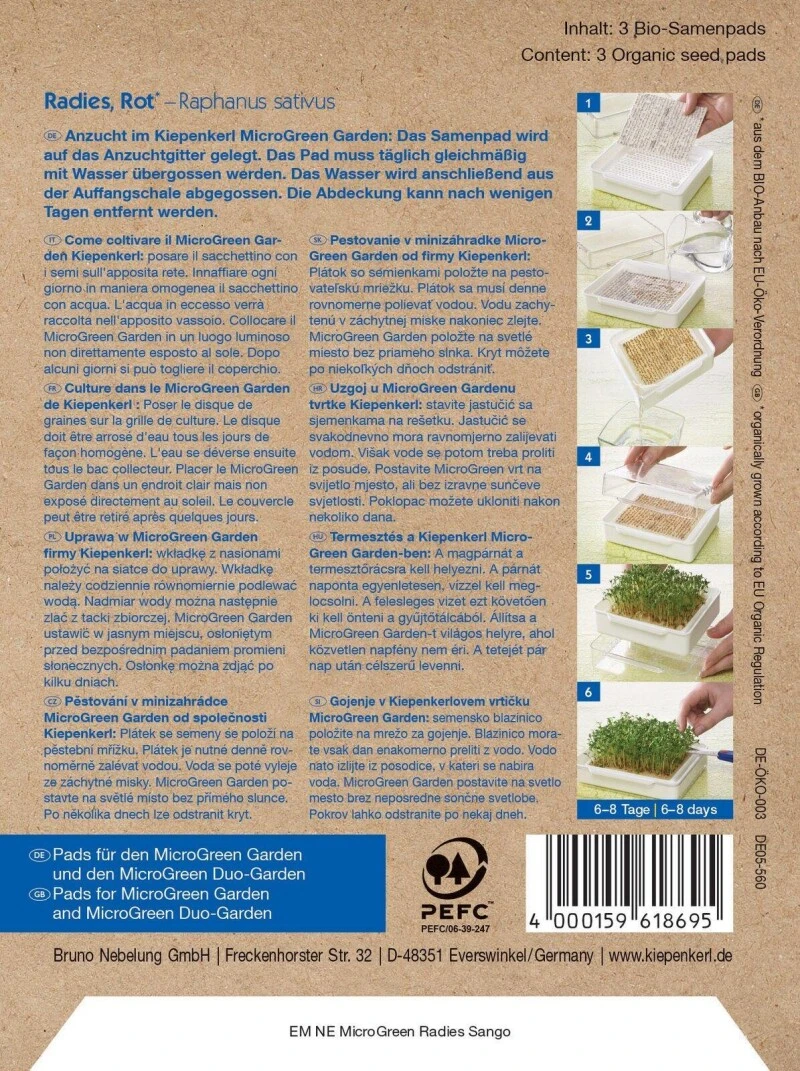 BIO Microgreen Pads Radieschen( Rot), Nachfüllpads, Kinderleichte Und Schnelle Aufzucht – Bild 2