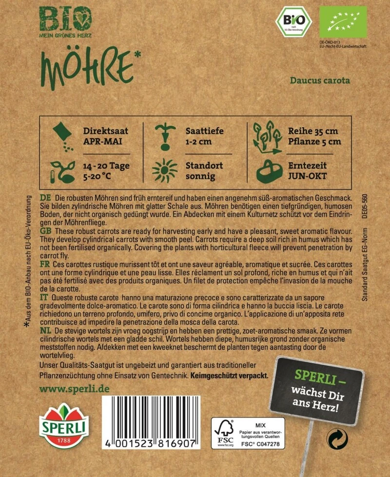 Möhre Nantaise Typ BIO