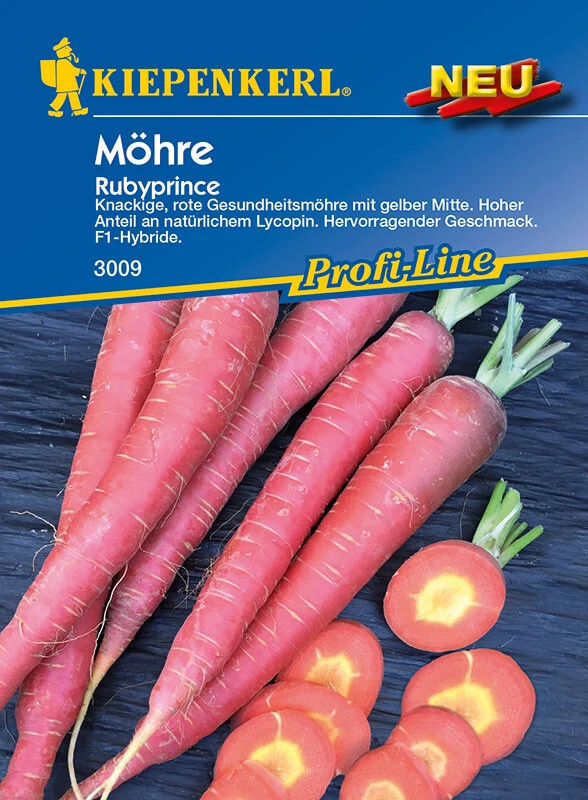 Möhren Rubyprince F1 |rote Möhre Mit Gelber Mitte | Köstliches Aroma | Hoher Lycopin-Gehalt
