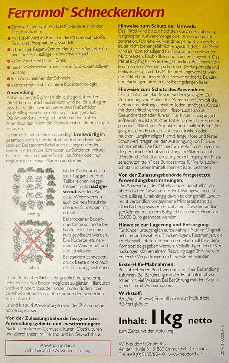 Neudorff Ferramol Schneckenkorn 1 Kg – Bild 5