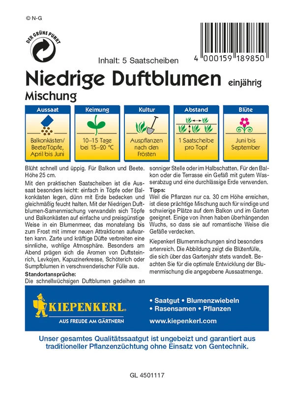 Niedrige Duftblumenmischung, Duftender Steingarten, 5 Saatscheiben – Bild 2